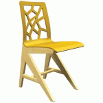 CHAISE IRISS AST COQUE JAUNE CURRY/HÊTRE NATUREL