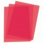 COUVERTURE DE RELIURE PLASTIQUE 20/100E TRANSPARENTE ROUGE - PAQUET DE 100