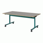TABLE MALIBU RAB 160X80 T4 DL ST ALAISÉ BÉTON F186/BLEU 5018