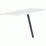 EXTENSION GALBÉE GARY POUR 2 BUREAUX 160 CM PIED ANTH. PLT. BLANC - MBA