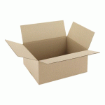 LOT DE 25 - CARTON CAISSE AMÉRICAINE KRAFT BRUN SIMPLE CANNELURE L 36 X L 27 X H 16 CM