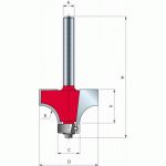 MÈCHE POUR ARRONDI CONVEXE SÉRIE 34 18000 TR/MIN D31,8 H17,5/58 Q8 Z2 - FREUD - F03FR01781