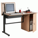 POSTE INFORM. OPEN SIMPLE RANGE ÉCRAN PLAT SÉCURISÉ CAISSON HÊTRE/ANTHRACITE - MANUTAN COLLECTIVITÉS