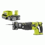 RYOBI - PACK SCIE SABRE BRUSHLESS 18V ONE+ R18RS7-0 - 1 BATTERIE 2.5AH - 1 CHARGEUR RAPIDE RC18120-125