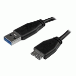 STARTECH.COM CÂBLE SUPERSPEED USB 3.0 SLIM A VERS MICRO B DE 2 M - CORDON USB A VERS MICRO B - MÂLE / MÂLE - NOIR - CÂBLE USB - MICRO-USB DE TYPE B POUR USB TYPE A - 2 M