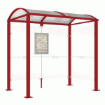 ABRI BUS VOÛTE 2.50 M - 1 BARDAGE LATÉRAL - ROUGE FONCÉ 3004 - PROCITY