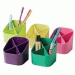 MULTIPOT À CRAYONS RE-X-LOOP, PLASTIQUE ÉCO, ROSE - LOT DE 4