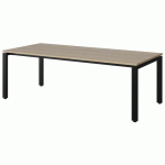 TABLE MALIBU 180X80 T3 SOUDÉ STRA ABS CHÊNE 1146/NOIR 9005
