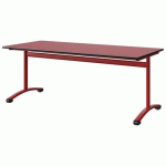 TABLE MALIBU 180X80 T5 DL STRA ROUGE U321/NOIR ROUGE 3020