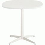 TABLE TAMARIS 80 X 80 PL.BLANC/BLANC PIET.BLANC/TRANSP. - CLEN