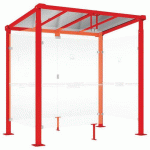 ABRI FUMEURS MILAN 2.50 M BARD. FOND/LATÉR. VERRE ROUGE 3020 - PROCITY