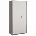 ARMOIRE MÉTAL CLASSTOUT - A PORTES BATTANTES - H. 180  X  L. 90 CM - CORPS ANTHRACITE - PORTES GRIS