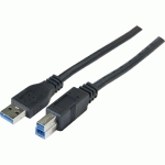 CORDON USB 3.0 TYPE A/B - MÂLE/MÂLE 3M