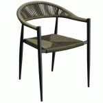 FAUTEUIL EXTERIEUR - ALU - TRESSAGE OLIVE - AMSTERDAM