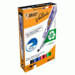 MARQUEUR EFFAÇABLE BIC VELLEDA 1701 POINTE OGIVE 4,95 MM - BOÎTE DE 4 COULEURS ASSORTIES