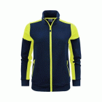PRINTER PRIME PRIME SWEATSHIRT FULLZIP FEMMES MARINE/JAUNE FLUO - TAILLE S