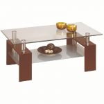 TABLE BASSE DESIGN - PLATEAU VERRE - PIEDS WENGÉ - 110 X 60 CM