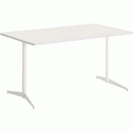 TABLE TAMARIS 160 X 80 PL.BLANC/BLANC PIET.BLANC/TRANSP. - CLEN