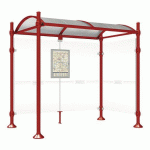 ABRI BUS PROVINCE 2.50 M 1 BARDAGE LAT. AGORA ROUGE 3004 - PROCITY