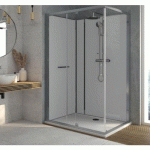 CABINE DE DOUCHE 160 X 80 CM À PORTE PIVOTANTE + PARTIE FIXE - KARA MINÉRAL 2 LEDA