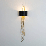 HOLLÄNDER APPLIQUE MURALE ELBA LUNGO, OR/NOIR, HAUTEUR 144 CM, FER