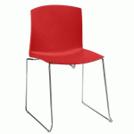 LOT DE 2 - CHAISE PLEA - PIÈTEMENT TRAINEAU ROUGE