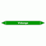 LOT DE 3 - MARQUEUR DE TUYAUTERIE - VIDANGE - NFX 08-105 - VINYLE LAMINÉ 355 X 37 MM