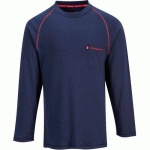 T-SHIRT BIZFLAME ENCOLURE RAS DU COU FR01 - BLEU FONCÉ - M - PORTWEST
