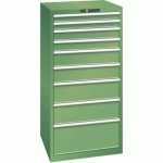 ARMOIRE VERT 717X725X1450 AVEC 9 TIR. 200KG _ 14.511.030 - LISTA