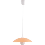 PENDENTIF COUPOLE ORANGE CLAIR VERRE PLASTIQUE ORANGE / BLANC Ø32,5CM