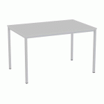 TABLE À MANGER VERSYS AVEC BASE ARGENTÉE RAL 9006 120 X 80 X 743 CM GRIS CLAIR