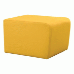 TABLE BASSE LEAF 65 X 50 CM TISSU SIMILI CUIR JAUNE - SPOUF