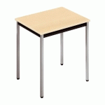 TABLE POLYVALENTE RECTANGLE - L. 70 X P. 60 CM - PLATEAU ERABLE - PIEDS GRIS