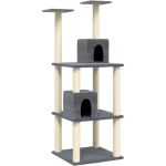 ARBRE � CHAT AVEC GRIFFOIRS EN SISAL GRIS FONC� 141 CM - VIDAXL