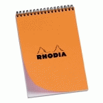 LOT DE 5 - BLOC DE BUREAU RHODIA 14,8 X 21 CM SPIRALE ORANGE N°16 - 5 X 5 - 80 FEUILLES