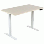 BUREAU RÉGLABLE EN HAUTEUR PLATEAU BOIS 140CM PIEDS BLANC - MANUTAN EXPERT
