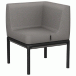 CHAUFFEUSE D'ANGLE LOTUA TISSU 100% POLYESTER GRIS MOYEN - SOKOA