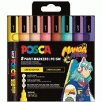 MARQUEUR À PIGMENT PC-5M, ÉTUI DE 8 MANGA HERO