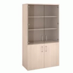 PORTES VERRE ARCH POUR BIBLIOTHÈQUE HAUTE L 80 CM - LOT DE 2