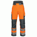 PROJOB 6514 PANTALON POLYCOTON DOUBLE - EN ISO 20471 CLASSE 3 - EN 343 3/1/X ORANGE/GRIS - TAILLE 44