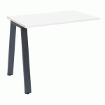 RETOUR DE BUREAU ECLA MANAGER L 100 X P 60 CM BLANC PIÉTEMENT MÉTAL FINITION ANTHRACITE