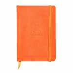 RHODIARAMA CARNET SOUPLE A6 144 PAGES DOT PAPIER IVOIRE 90G FERMETURE ÉLASTIQUE - TANGERINE - LOT DE 2