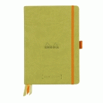 RHODIARAMA GOALBOOK REMBORDÉ RIGIDE A5 240 PAGES DOT PAPIER BLANC 90G - ANIS