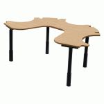 TABLE ERGO TECHNIC 3+1 RÉGLABLE COMPACT - ÉRABLE/NOIR - SUNSET CREATION