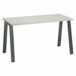 BUREAU DROIT INDIVIDUEL CHÊNE GRIS 140 X 60 CM, PIÉTEMENT MÉTAL ANTHRACITE - ARCH