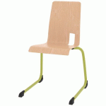 CHAISE COQUE SODA PIÈTEMENT LUGE ALU - HÊTRE NATUREL/VERT GRANNY - RODET