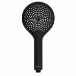 DOUCHETTE À MAIN NOIRE MATE - 3 JETS - DIAMÈTRE 120 MM - WATER SAVING SYSTEM WENKO