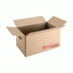 LOT DE 25 - CAISSE DÉMÉNAGEMENT BRUNEAU KRAFT BRUN SIMPLE CANNELURE L 55,5 X L 34 X H 36 CM