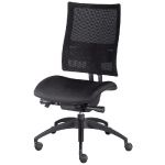 SIÈGE DE BUREAU PIAZZA CLASSIC MAILLE FILET HAUTEUR AJUSTABLE À ROULETTES SYSTÈME SYNCHRONE HAUTEUR DOSSIER 53 CM NOIR
