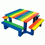 TABLE BANCS ENFANT MULTICOLORE MATERNELLE - MANUTAN COLLECTIVITÉS